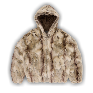 Corteiz Pelt Hooded Fur Jacket 'Fawn'