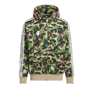 Adidas x BAPE Shark Track Hoodie Jacket 'Crew Green'