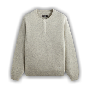 Kith Boucle Harmon Henley Sweater 'Light Heather Grey'