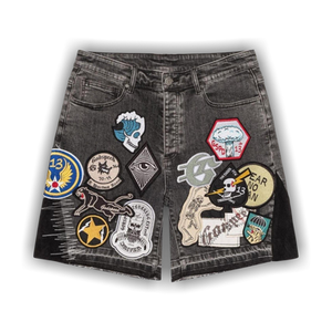 Godspeed Patchwork Denim Shorts V2 'Grey'