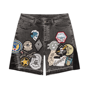 Godspeed Patchwork Denim Shorts V2 'Grey'