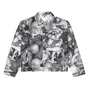 Vale Forever x  X Dan Witz Moshpit Trucker Jacket 'White'