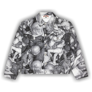 Vale Forever x  X Dan Witz Moshpit Trucker Jacket 'White'