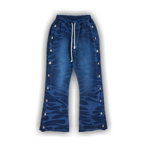 Hellstar SNAP Sweatpants W/ Flame 'Blue'
