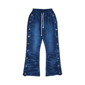 Hellstar SNAP Sweatpants W/ Flame 'Blue'