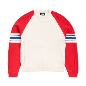 Stussy Stripe Raglan Crew 'Red'