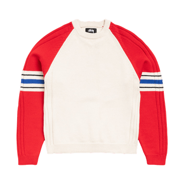 Stussy Stripe Raglan Crew 'Red'