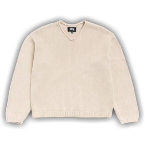 Stussy Roll V Neck Sweater 'Oatmeal'