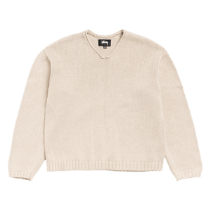 Stussy Roll V Neck Sweater 'Oatmeal'