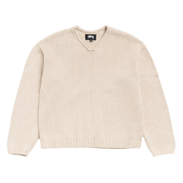 Stussy Roll V Neck Sweater 'Oatmeal'
