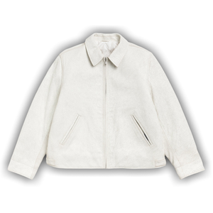 Stussy Garage Jacket Cracked Leather 'White'