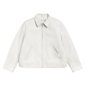 Stussy Garage Jacket Cracked Leather 'White'