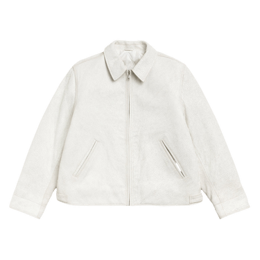 Stussy Garage Jacket Cracked Leather 'White'