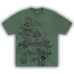 Stussy Skulls Tee Pigment Dyed 'Pine'