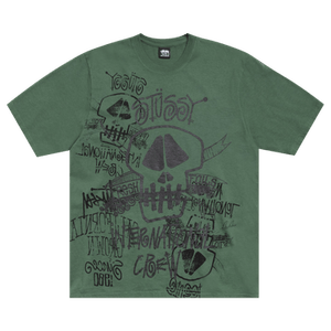 Stussy Skulls Tee Pigment Dyed 'Pine'
