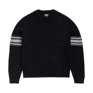 Stussy Stripe Raglan Crew 'Black'
