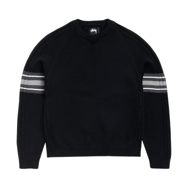 Stussy Stripe Raglan Crew 'Black'