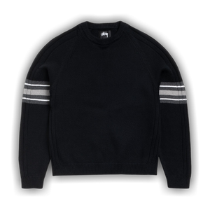 Stussy Stripe Raglan Crew 'Black'
