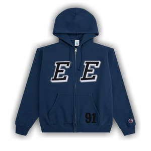 Eric Emanuel EE Felt Zip-Up Hoodie 'Navy'