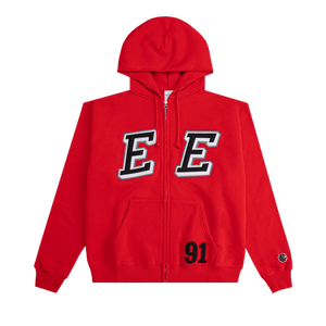 Eric Emanuel EE Felt Zip-Up Hoodie 'Red'
