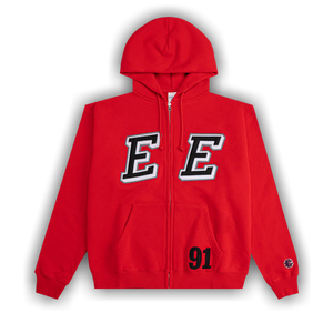 Eric Emanuel EE Felt Zip-Up Hoodie 'Red'
