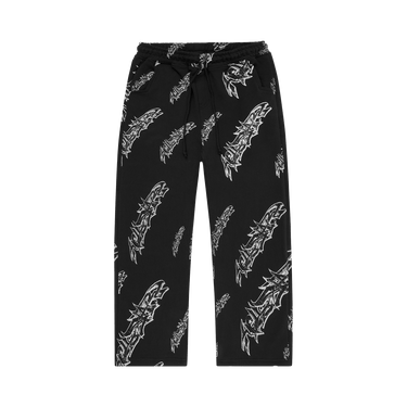 Hellstar Roll Print Graffiti Baggy Sweatpants 'Black'