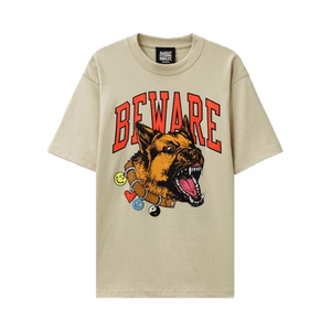Market Smiley Beware My Collar T-Shirt 'Wood Ash'