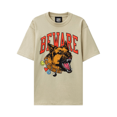Market Smiley Beware My Collar T-Shirt 'Wood Ash'