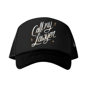 Market Call My Lawyer Airbrush Trucker Hat 'Jet Black'