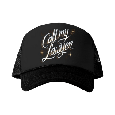 Market Call My Lawyer Airbrush Trucker Hat 'Jet Black'
