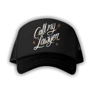 Market Call My Lawyer Airbrush Trucker Hat 'Jet Black'