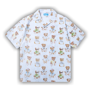 Market Teddy Striped Short-Sleeve Woven 'Multicolor'
