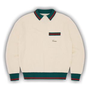 Corteiz Gianni Knit Polo Sweater 'Cream'