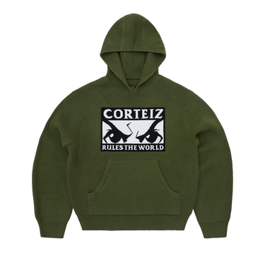 Corteiz Huey Knit Hoodie 'Olive'