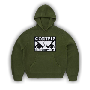 Corteiz Huey Knit Hoodie 'Olive'