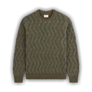 Aimé Leon Dore Linen Blend Cable Knit Sweater 'Kalamata'