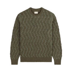 Aimé Leon Dore Linen Blend Cable Knit Sweater 'Kalamata'