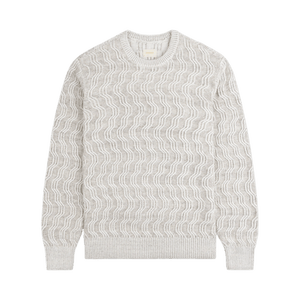 Aimé Leon Dore Linen Blend Cable Knit Sweater 'Coconut Milk'