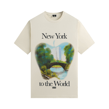 Kith For Bob Ross New York To The World Vintage Tee 'Sandrift'