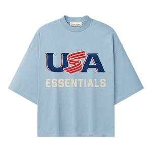 Fear of God Essentials USA Merch Tee 'Stone Blue'