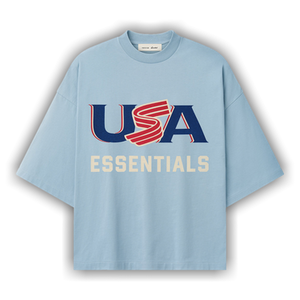 Fear of God Essentials USA Merch Tee 'Stone Blue'