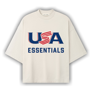 Fear of God Essentials USA Merch Tee 'Oat'