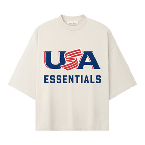 Fear of God Essentials USA Merch Tee 'Oat'
