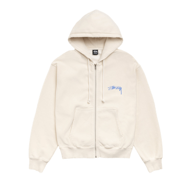 Stussy Stack Zip Hoodie Pigment Dyed 'Bone'