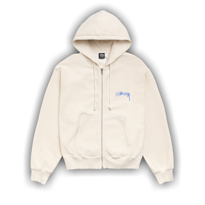 Stussy Stack Zip Hoodie Pigment Dyed 'Bone'