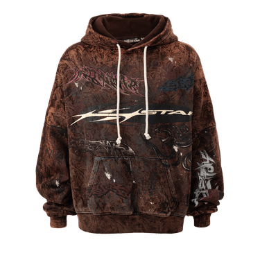Hellstar H Star Graffiti Hoodie 'Brown'