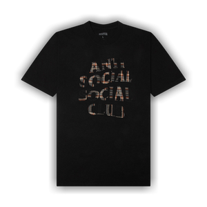Anti Social Social Club Plaid Applique T-Shirt 'Black/Plaid'