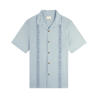 Aimé Leon Dore Linen Blend Leisure Shirt 'Illusion Blue'