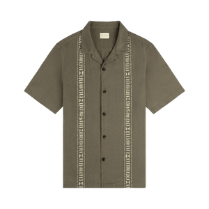 Aimé Leon Dore Linen Blend Leisure Shirt 'Vetiver'