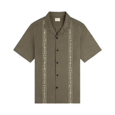 Aimé Leon Dore Linen Blend Leisure Shirt 'Vetiver'